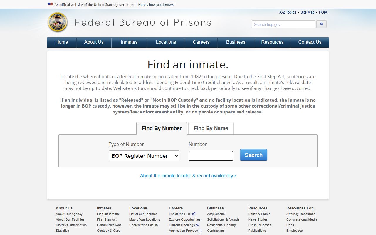 BOP federal inmate locator for distinguishing federal custody from Douglas County ICE detention